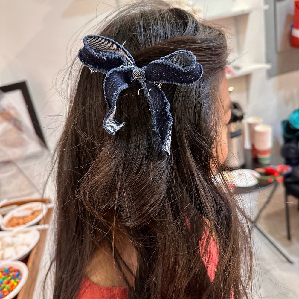 Denim bow